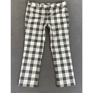 Worthington Plaid Pants Women 16 Black White Low Rise Preppy Streetwear 90s Y2K